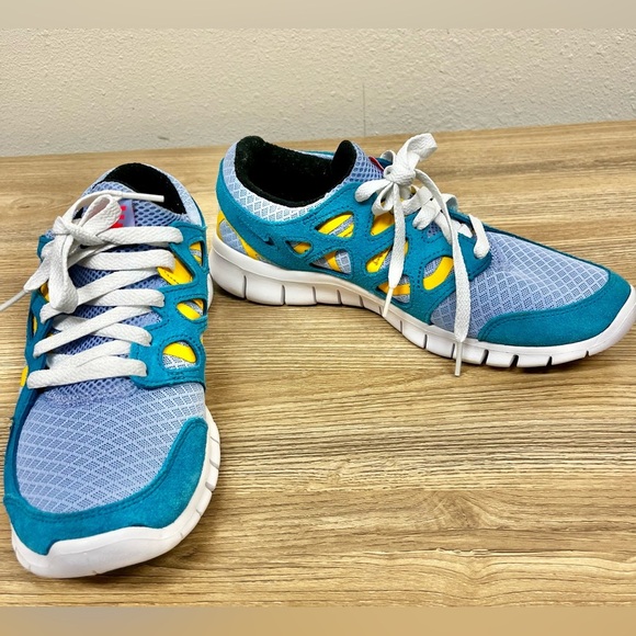 Nike Free Run 2 Cyber Teal Aluminum Bright Crimson Men’s Size 7.5 / Women’s 9 - Picture 7 of 10